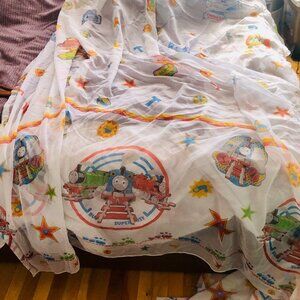 Vintage Thomas the Train Tank Engine and friends Sheer Sheet Oversized Fabric
